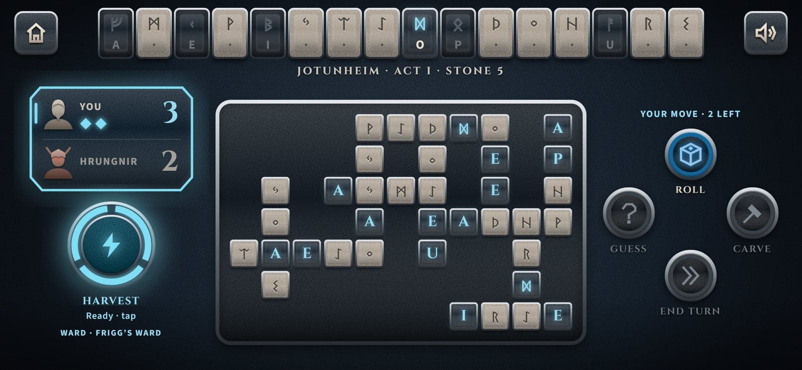 A boss stone in Jotunheim against Hrungnir, with runes still to be read