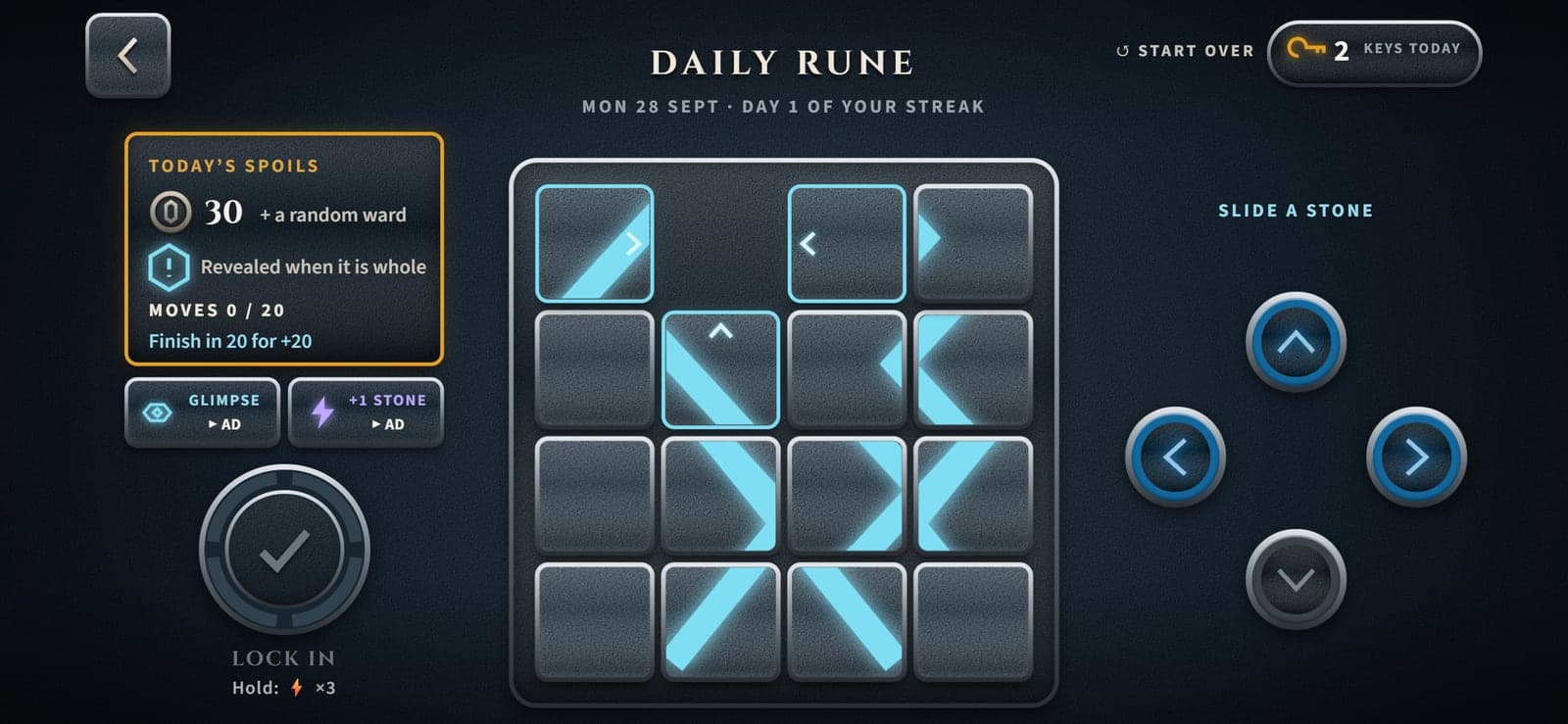 The Daily Rune: slide the stones until the rune is whole